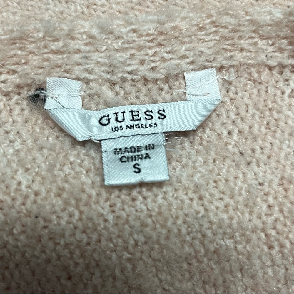 GUESS off shoulder cozy fuzzy sweater Womens size small - Picture 7 of 9